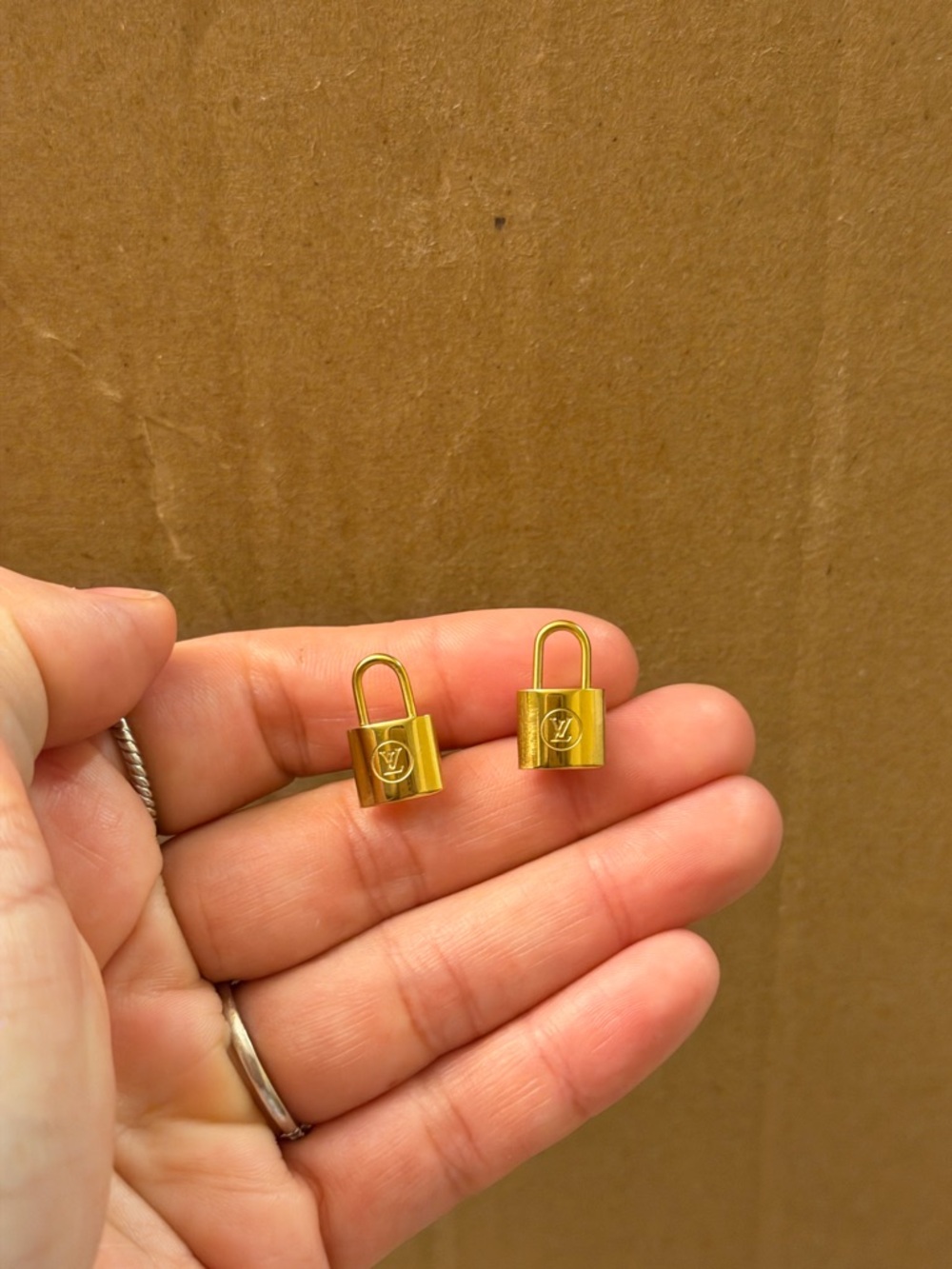 Gold lv earrings